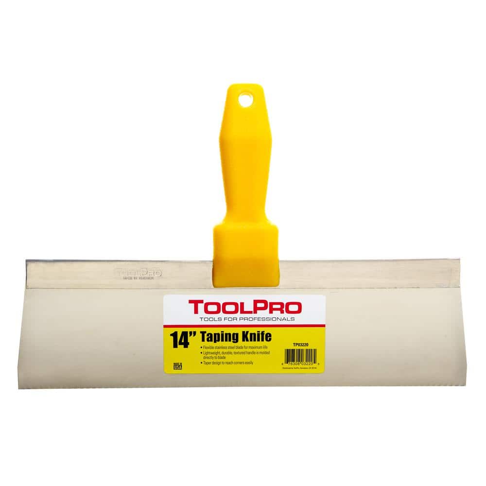 ToolPro 14 in. Stainless Steel Taping Knife with Textured Handle