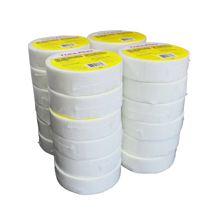 ToolPro 1-7/8 in. x 300 ft. White Fiberglass Self-Adhesive Mesh Tape  (24PK)