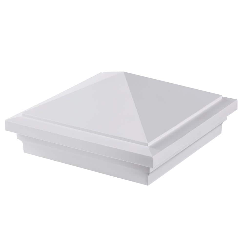 Fiberon CountrySide 5 in. x 5 in. Tranquil White PVC Pyramid Cap
