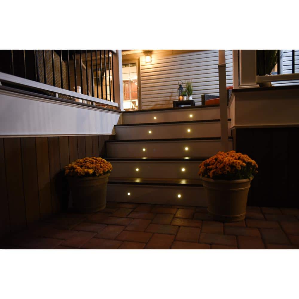 Round Recessed Riser Light in Tranquil White (2-Pack)