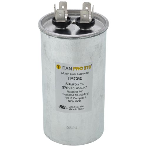 Titan Pro TRC50 capacitor - front view (Product Type: Capacitor; Voltage: 370V)