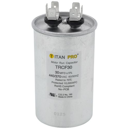 Titan Pro TRCF30 capacitor - front view (Product Type: Capacitor; Voltage: 440/370V)
