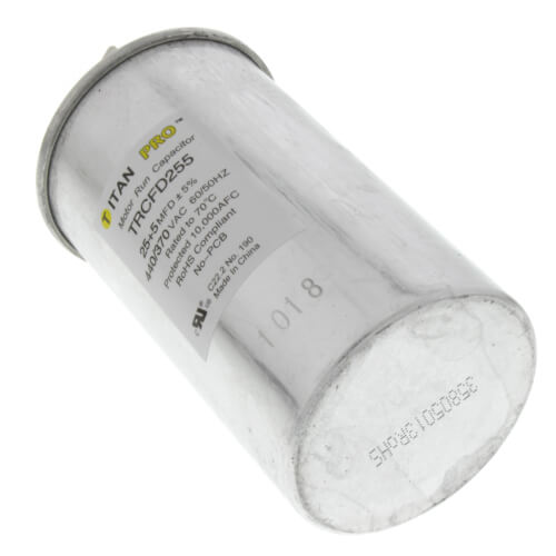 Titan Pro TRCFD255 capacitor - side view (Product Type: Capacitor; Voltage: 440/370V)