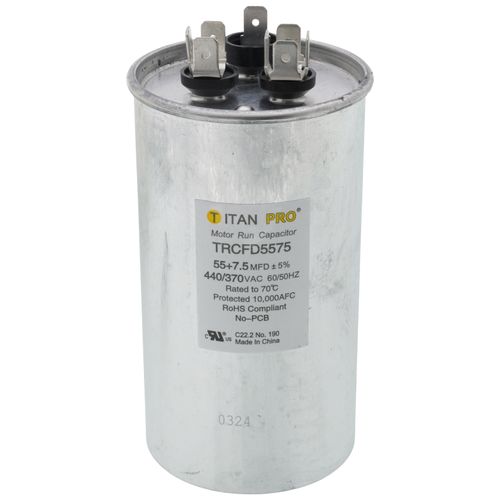Titan Pro TRCFD5575 capacitor - front view (Product Type: Capacitor; Voltage: 440/370V)