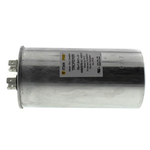Titan Pro TRCFD7075 capacitor - side view (Product Type: Capacitor; Voltage: 440/370V)