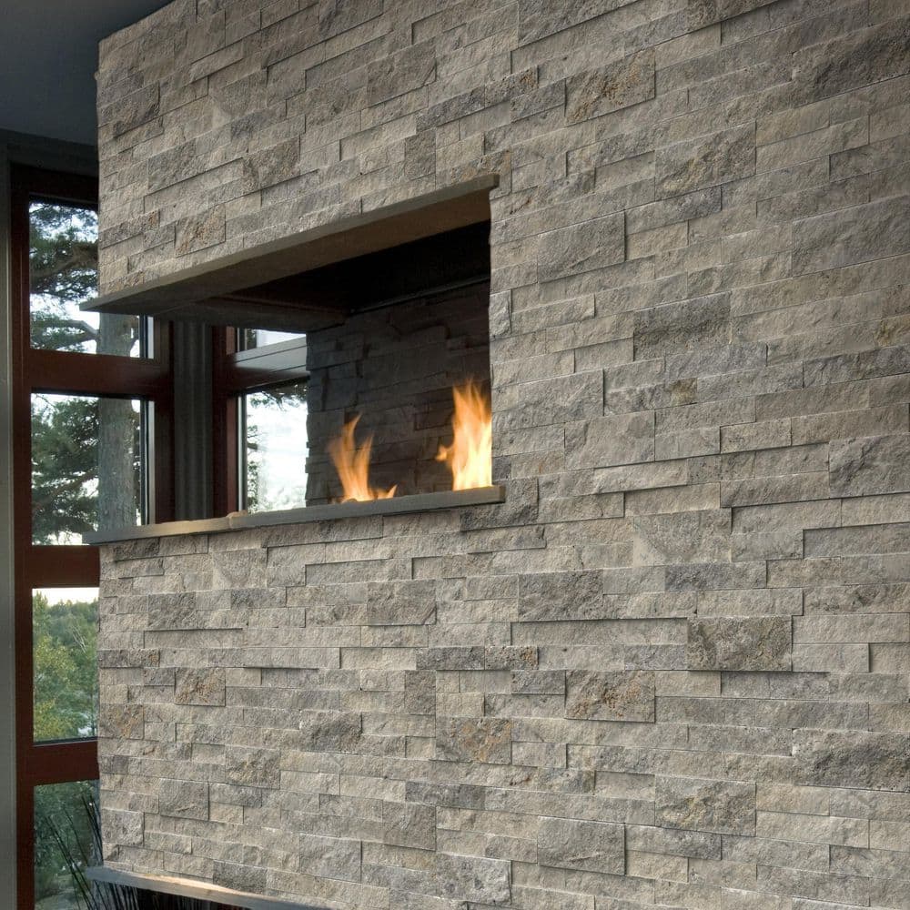 MSI Trevi Gray Ledger Panel 6 in. x 24 in. Natural Travertine Wall Tile (10 Cases / 60 sq. ft. / Pallet)