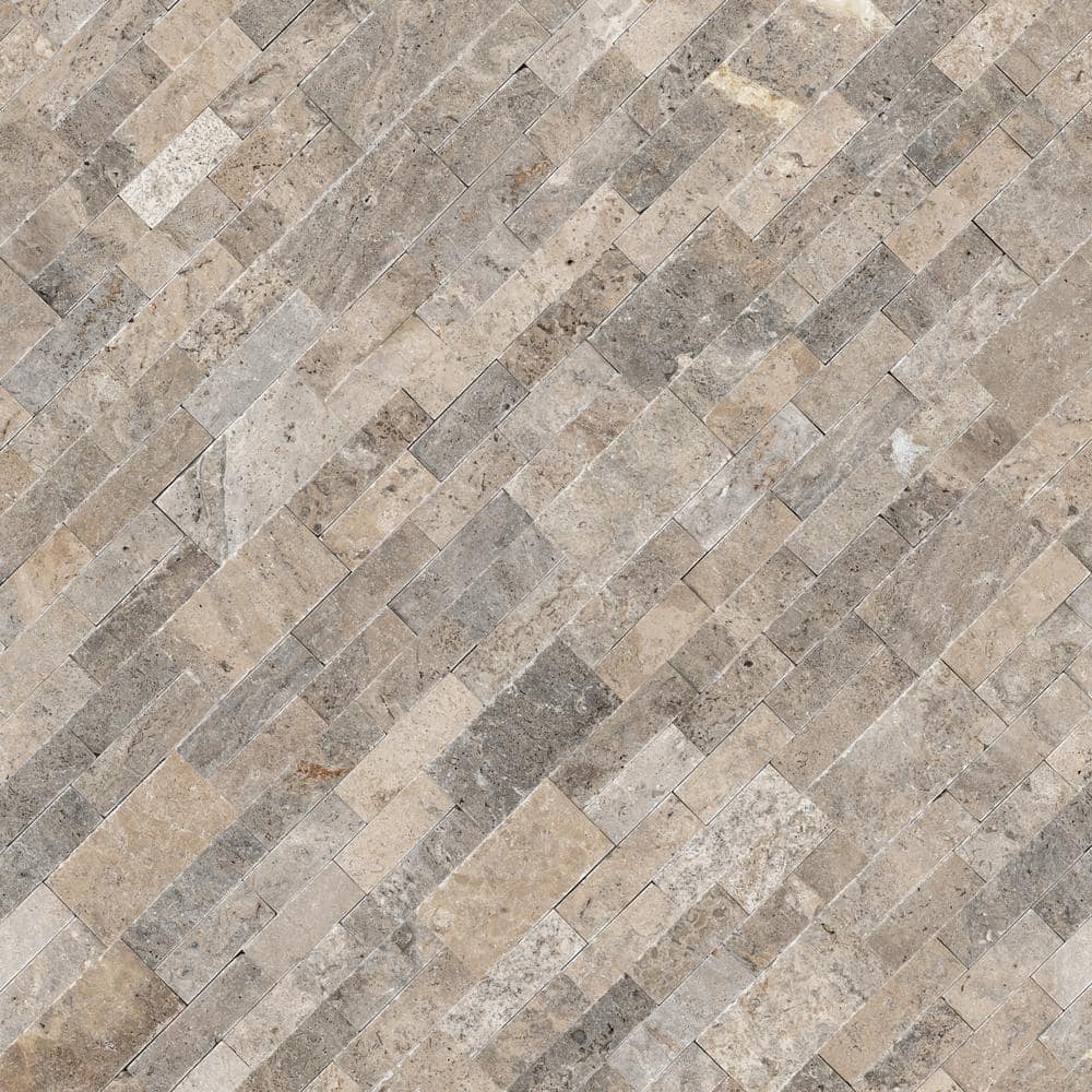 MSI Trevi Gray Ledger Panel 6 in. x 24 in. Natural Travertine Wall Tile (10 Cases / 60 sq. ft. / Pallet)