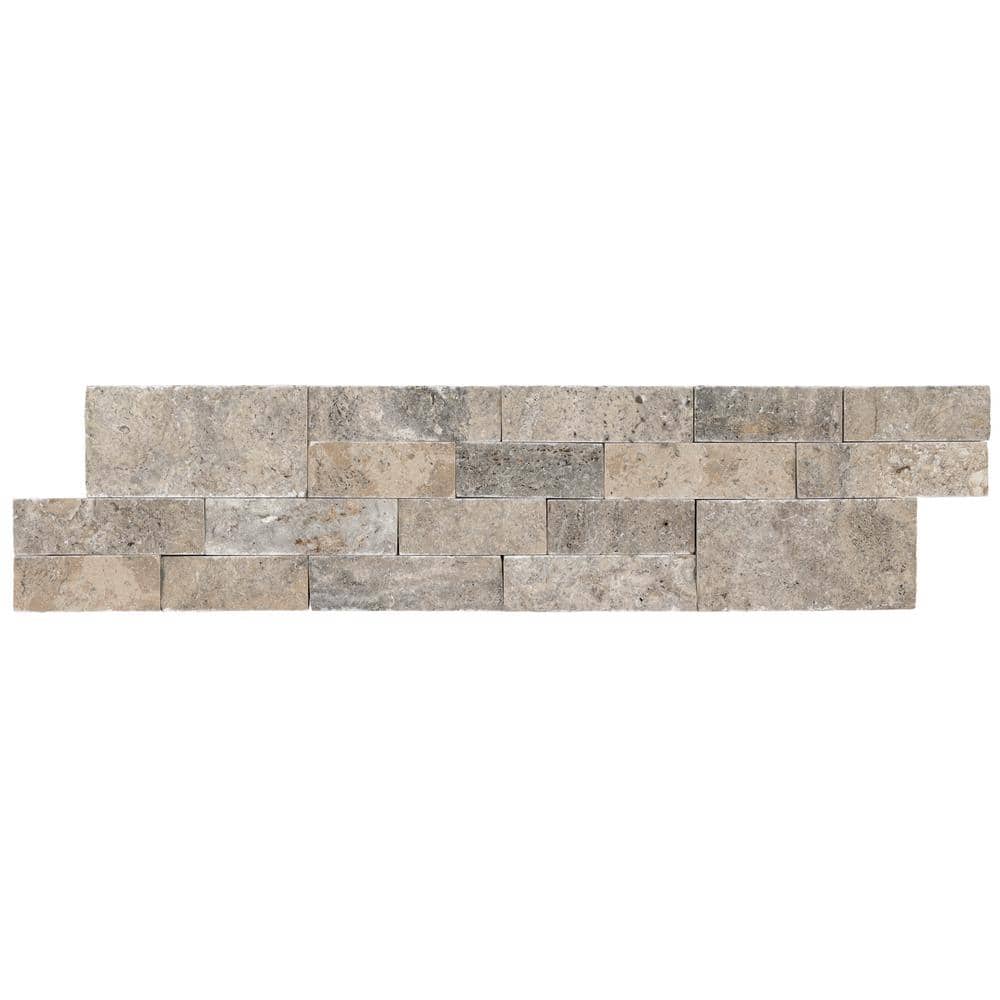 MSI Trevi Gray Ledger Panel 6 in. x 24 in. Natural Travertine Wall Tile (10 Cases / 60 sq. ft. / Pallet)