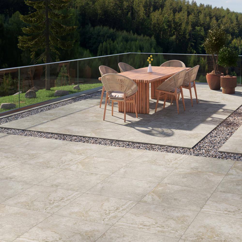 MSI Trevi Silver 2 cm. x 24 in. x 24 in. Matte Porcelain Stone Look Paver Floor Tile (30 Cases/240 sq. ft./Pallet)
