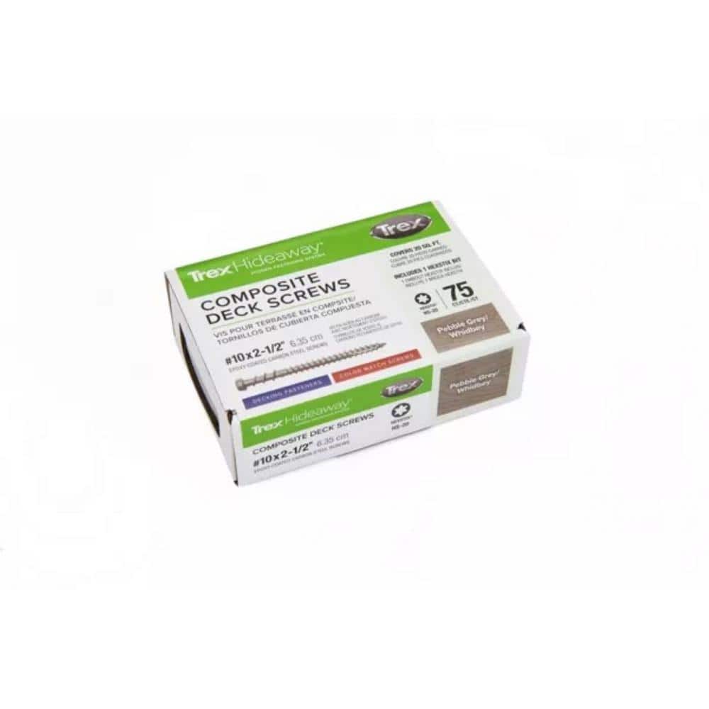 Trex 2-1/2 in. #10 Torx Flat Undercut Pebble Grey and Whidbey Color-Match Deck Screws 75 Count/Box