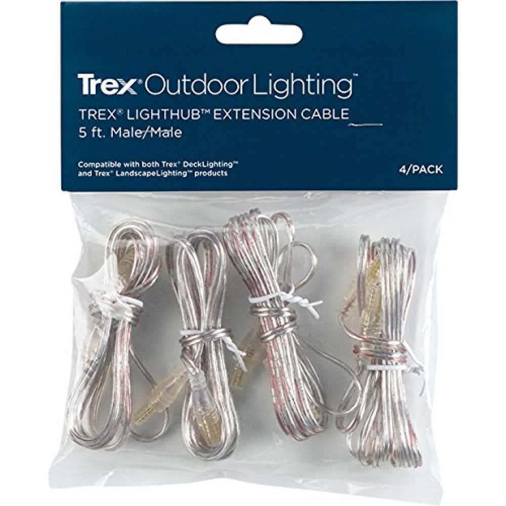 Trex LightHub Deck Lighting 5 ft. Male Wire (4-Pack)