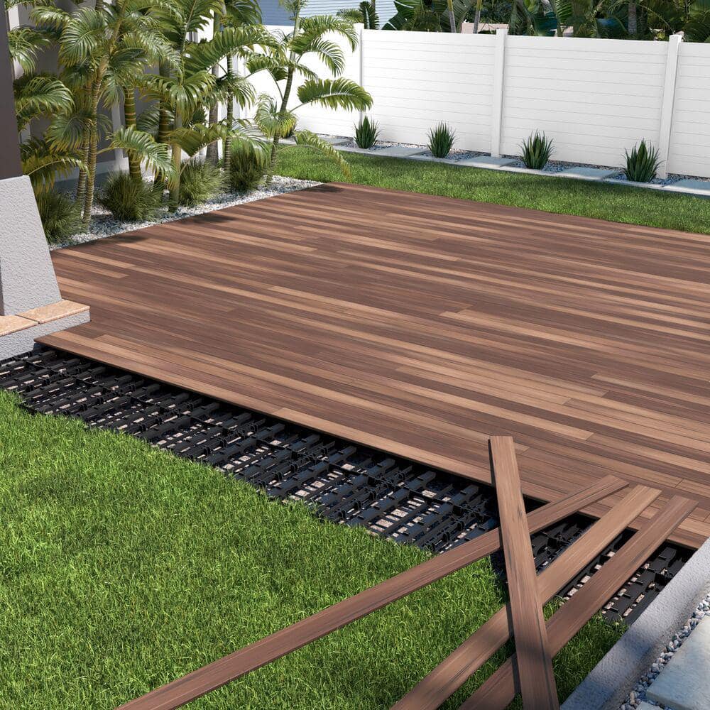 Barrette Outdoor Living InstaDeck 4 ft. x 4 ft. Composite Outdoor Flooring Tropical Walnut