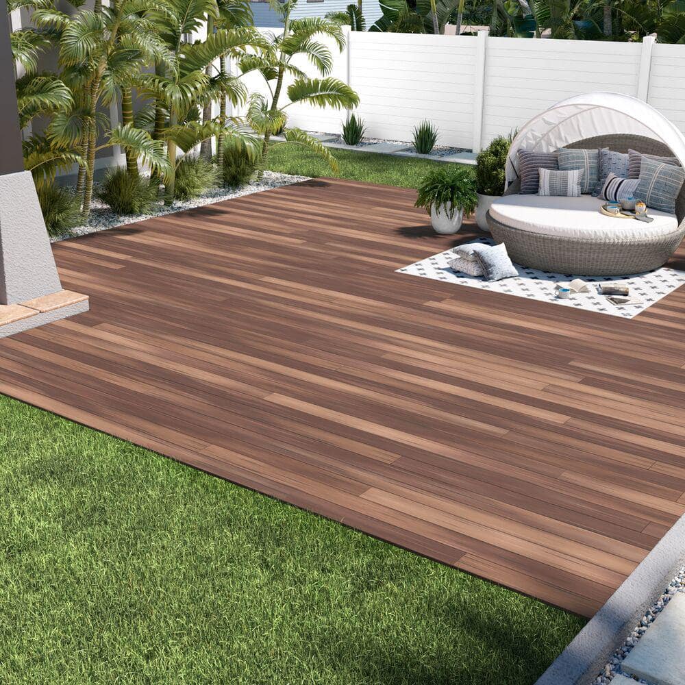 Barrette Outdoor Living InstaDeck 4 ft. x 4 ft. Composite Outdoor Flooring Tropical Walnut