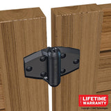 Tru-Close D&D 5-1/8 in. x 3-3/4 in. Black Self-Closing Vinyl and Wood Gate Hinge (2-Piece)