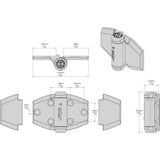 Tru-Close D&D 5-1/8 in. x 3-3/4 in. Black Self-Closing Vinyl and Wood Gate Hinge (2-Piece)