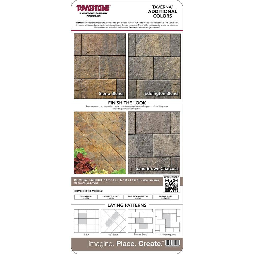 Pavestone Paper Sample Only of Taverna Rec 11.81 in. L x 7.87 in. W x 50 mm H Truckee Blend Concrete Paver (1-Piece)