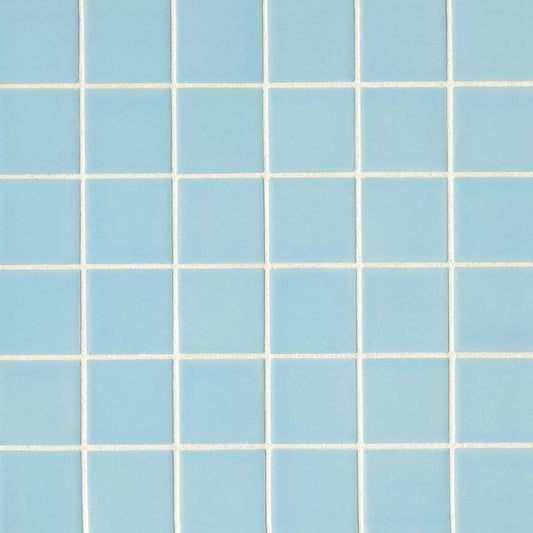 Bedrosians True 2" x 2" Porcelain Floor & Wall Mosaic Tile in Sky (12" x 12" Sheet)