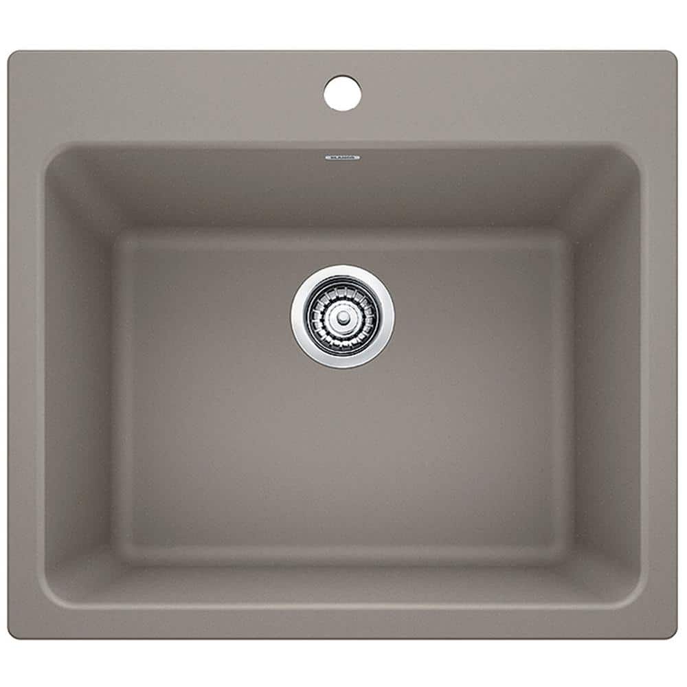 Blanco LIVEN SILGRANIT 25x22 Dual Mount Laundry Sink in Truffle