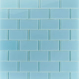 Ivy Hill Tile Contempo Turquoise 3 in. x 6 in. x 8 mm Polished Glass Subway Floor and Wall Tile (32 pieces 4 sq.ft./Box)