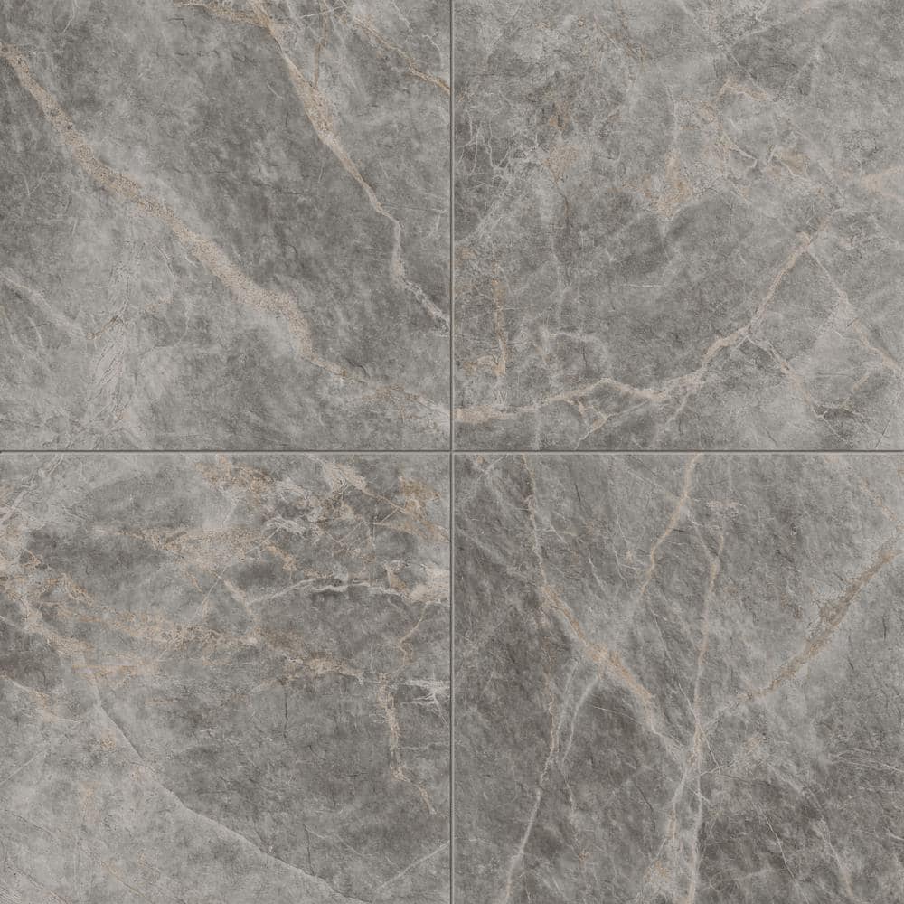 Impero Tuscan Gray 24 in. x 24 in. x 0.75 in. Marble-Look Porcelain Pavers, Matte Finish (Case of 2)
