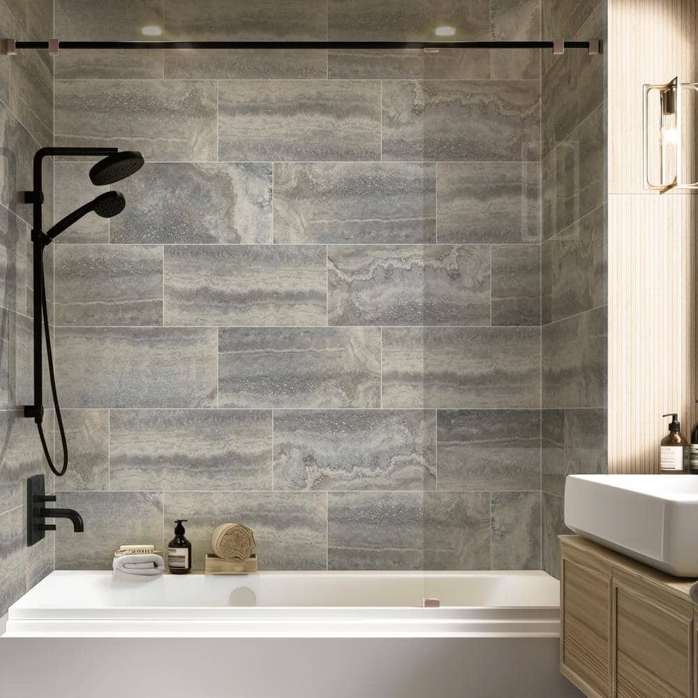 MSI Tuscany Azul 12 in. x 24 in. Polished Porcelain Stone Look Floor and Wall Tile (16 sq. ft. /Case)
