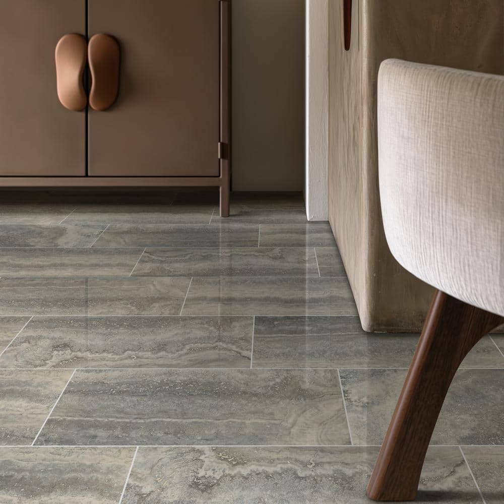 MSI Tuscany Azul 12 in. x 24 in. Polished Porcelain Stone Look Floor and Wall Tile (16 sq. ft. /Case)