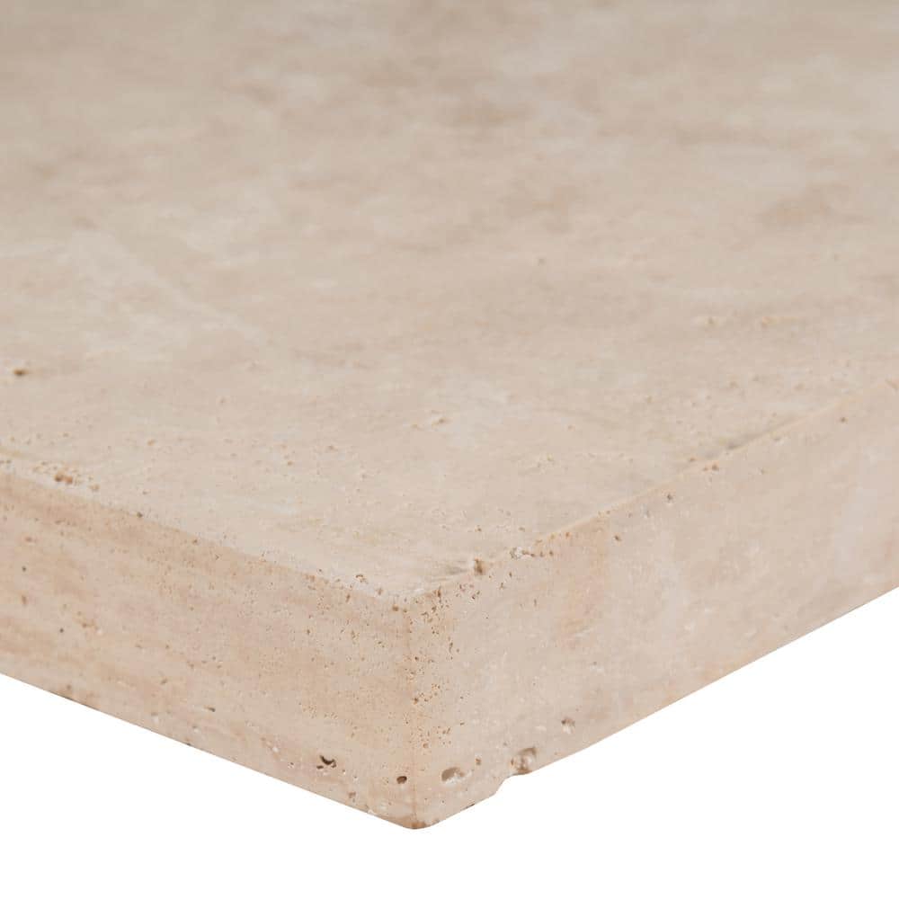 MSI Tuscany Beige 2 cm. x 16 in. x 24 in. Brushed Travertine Pool Coping (2.67 Sq. Ft.)