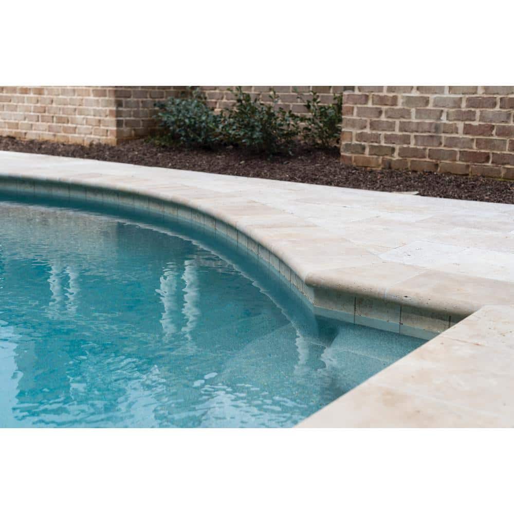 MSI Tuscany Beige 2 cm. x 16 in. x 24 in. Brushed Travertine Pool Coping (2.67 Sq. Ft.)