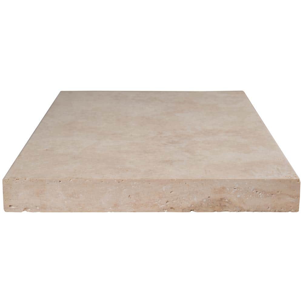 MSI Tuscany Beige 2 cm. x 16 in. x 24 in. Brushed Travertine Pool Coping (2.67 Sq. Ft.)