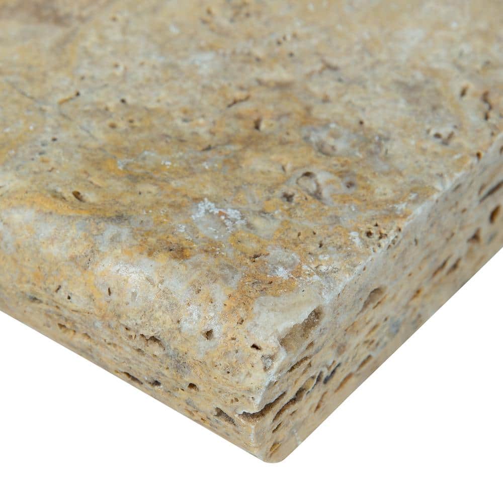 MSI Tuscany Scabas 2 cm. x 16 in. x 24 in. Brushed Travertine Pool Coping (2.67 sq. ft.)