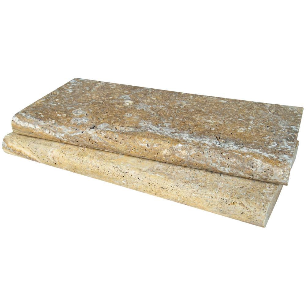 MSI Tuscany Scabas 2 cm. x 12 in. x 24 in. Brushed Travertine Pool Coping (2 sq. ft.)