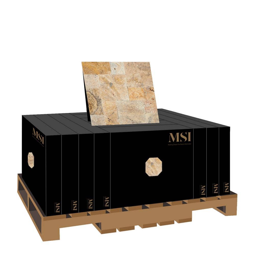 MSI Tuscany Scabas 10 Piece Tumbled Travertine Paver Tile Kit (480 Sq. ft. / Pallet)