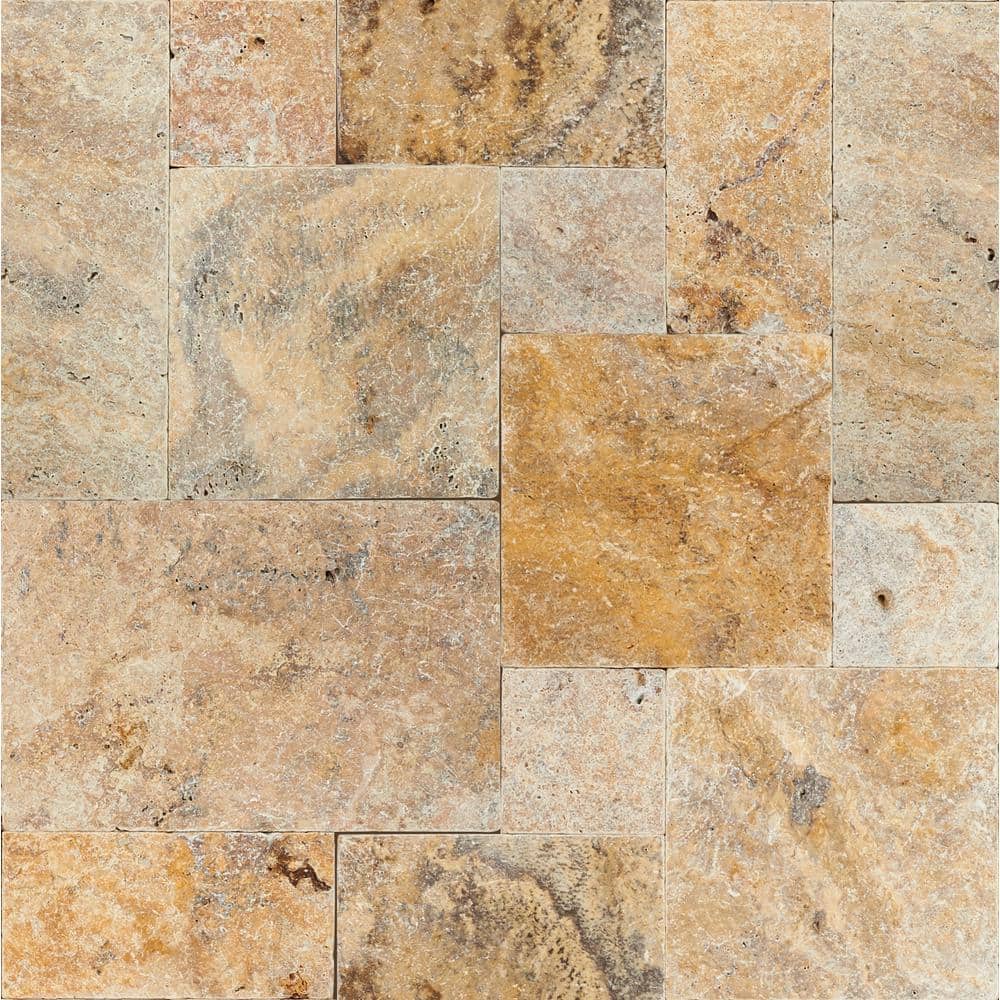 MSI Tuscany Scabas 10 Piece Tumbled Travertine Paver Tile Kit (480 Sq. ft. / Pallet)