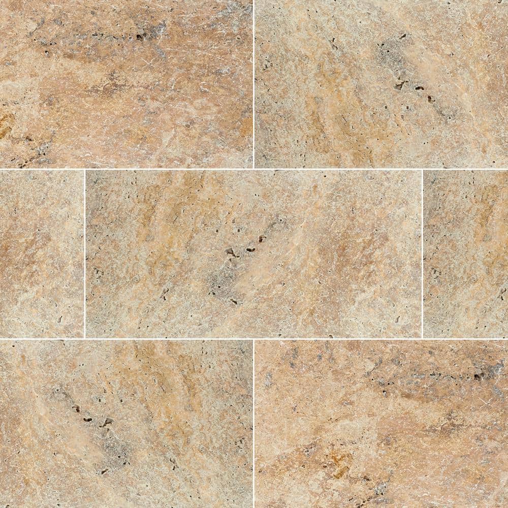 MSI Take Home Tile Sample - Tuscany Scabas 6 in. x 6 in. Tumbled Travertine Paver Tile (0.25 sq. ft.)