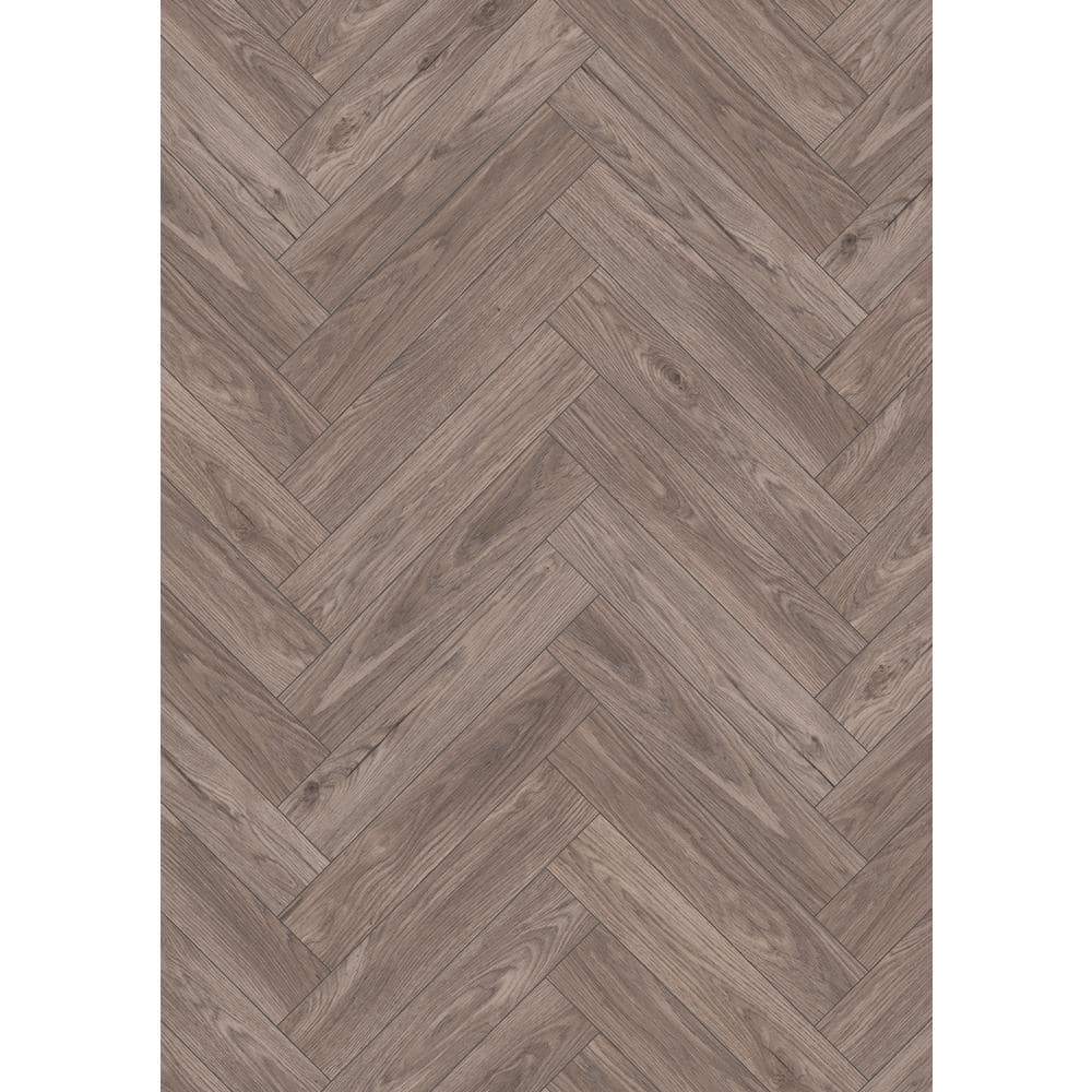Krono Original Twilight Sterling Oak Herringbone 8mm T x 4.96 in. W Water ResistantLaminate Wood Flooring (9.40 sq. ft./Case)
