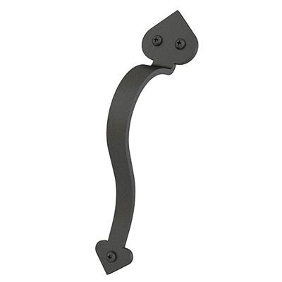 U.S. Futaba Spade Steel Barn Door Handle, 188 mm CC, 232.3 mm L, Matte Black or Oil Rubbed Bronze Powder-Coated Finish