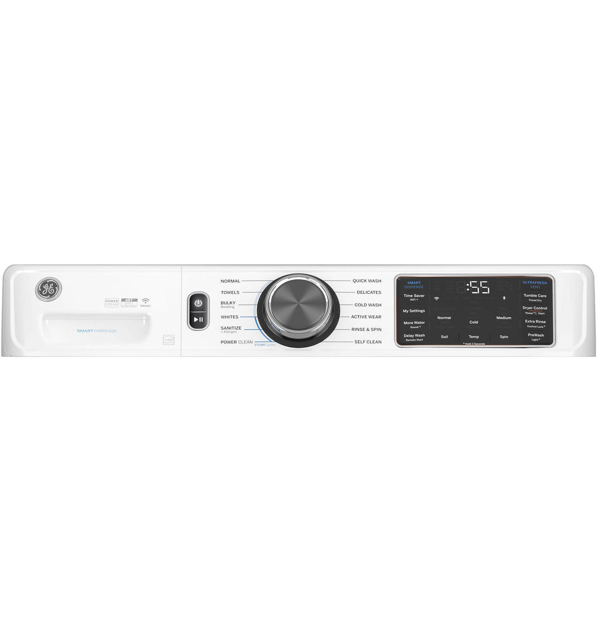 GE UltraFresh Vent System 5.0-cu ft Stackable Steam Cycle Front-Load Washer (Diamond Gray) ENERGY STAR