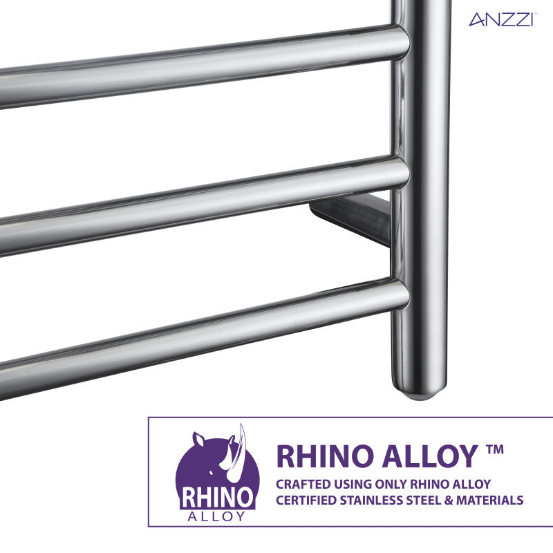ANZZI Bali Series 10-Bar Stainless Steel Wall Mounted Electric Towel Warmer, Polished Chrome, 20 x 31.5 in