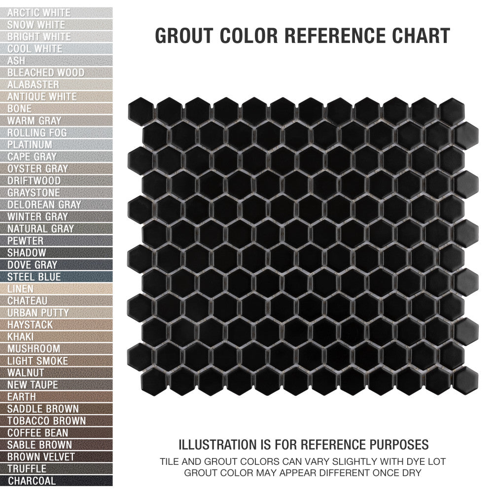 Merola Tile Metro Hex Matte Black 10-1/4 in. x 11-7/8 in. x 5 mm Porcelain Mosaic Tile (8.65 sq. ft. / Case)
