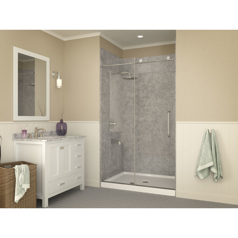 ANZZI Fissure Series 36 in. x 48 in. Single Threshold Shower Base in Glossy White