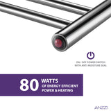 ANZZI Bali Series 10-Bar Stainless Steel Wall Mounted Electric Towel Warmer, Polished Chrome, 20 x 31.5 in