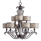 Maxim Lighting Mondrian 9-Light Umber Bronze Multi-Tier Chandelier