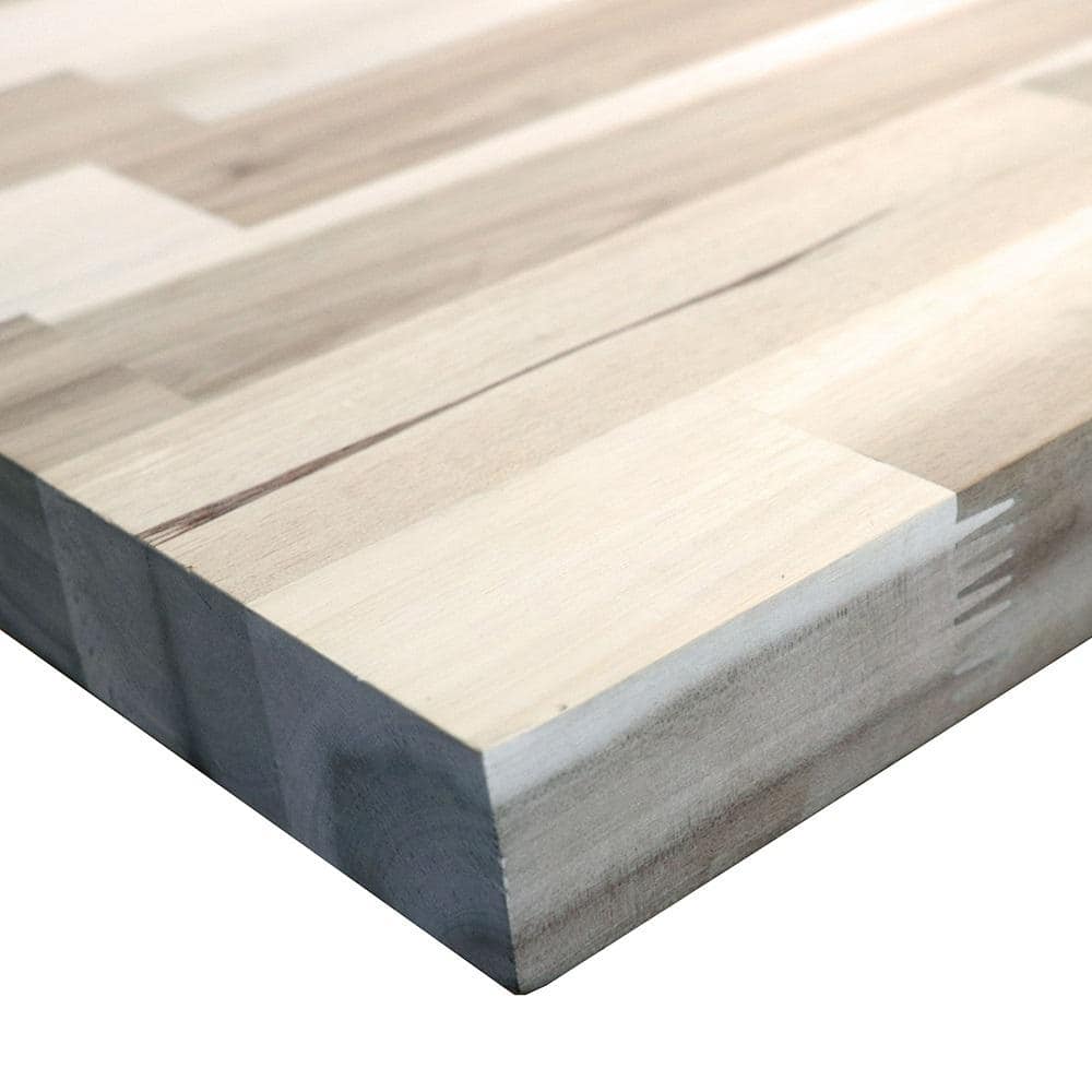 HARDWOOD REFLECTIONS 4 ft. L x 25 in. D Unfinished Acacia Solid Wood Butcher Block Countertop With Square Edge
