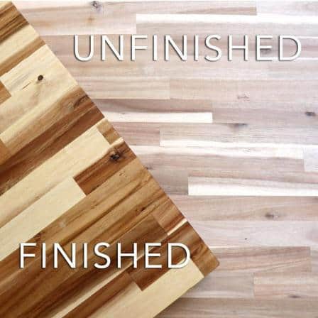 HARDWOOD REFLECTIONS 4 ft. L x 25 in. D Unfinished Acacia Solid Wood Butcher Block Countertop With Square Edge