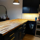 HARDWOOD REFLECTIONS 6 ft. L x 25 in. D Unfinished Acacia Solid Wood Butcher Block Countertop With Square Edge