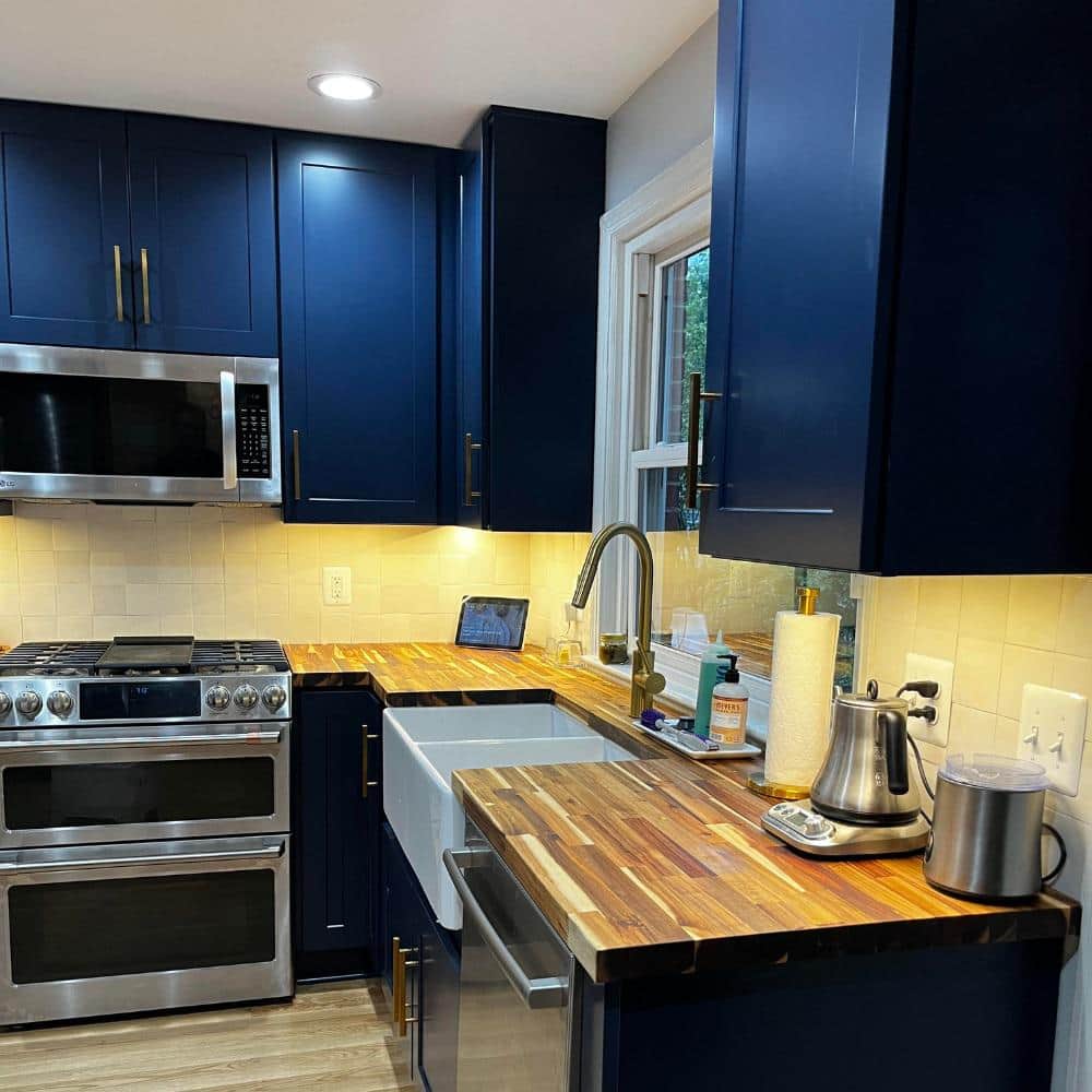 HARDWOOD REFLECTIONS 6 ft. L x 25 in. D Unfinished Acacia Solid Wood Butcher Block Countertop With Square Edge
