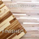 HARDWOOD REFLECTIONS 8 ft. L x 25 in. D Unfinished Acacia Solid Wood Butcher Block Countertop With Square Edge
