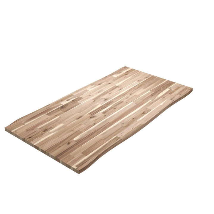 Interbuild 6.2 ft. L x 40 in. D, Unfinished Acacia Butcher Block Island Countertop, with Live Edge