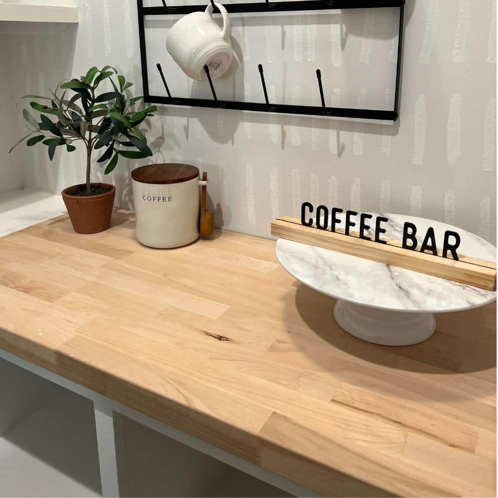 HARDWOOD REFLECTIONS 10 ft. L x 25 in. D Unfinished Alder Solid Wood Butcher Block Countertop With Eased Edge
