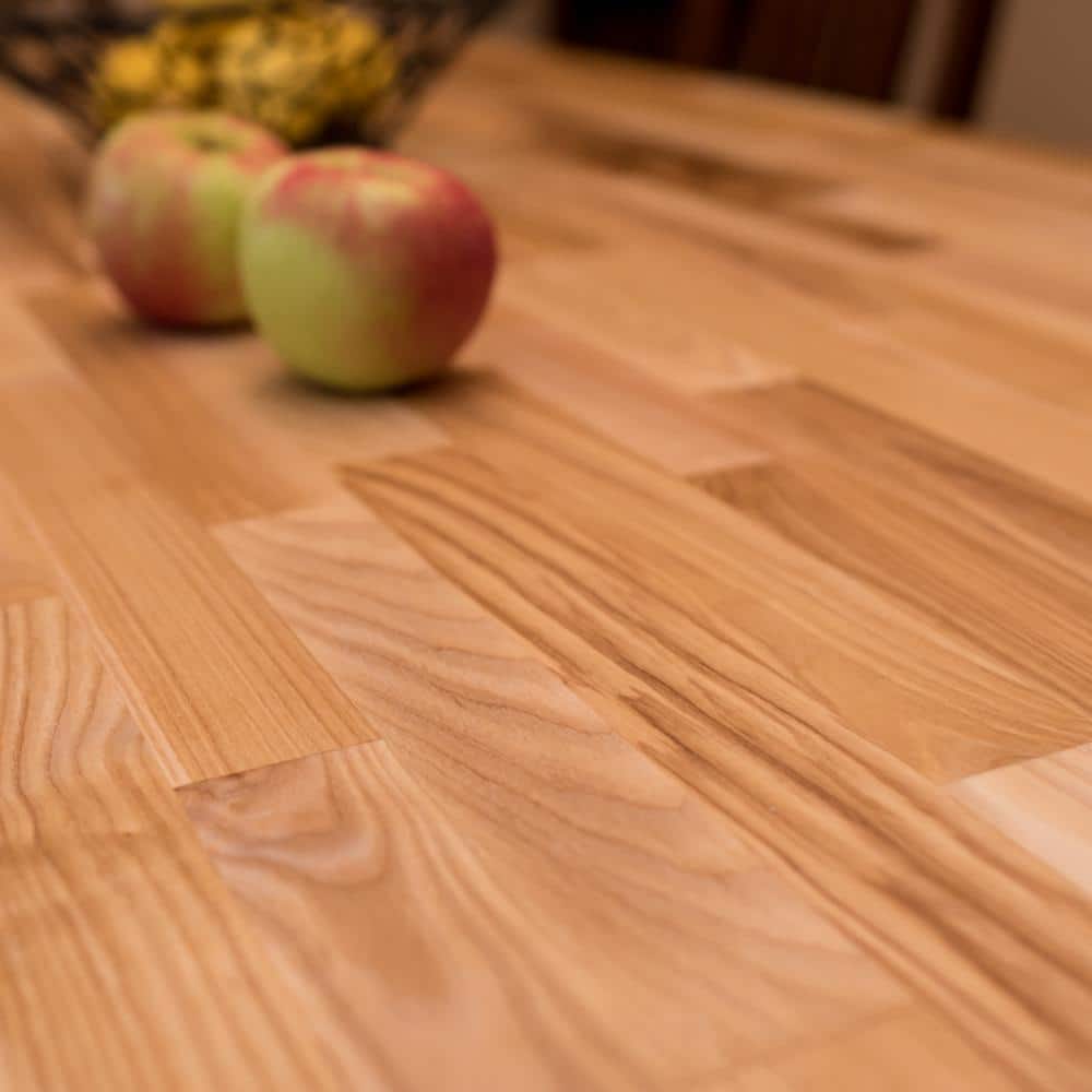 HARDWOOD REFLECTIONS 6 ft. L x 25 in. D Unfinished Ash Butcher Block Standard Countertop with Square Edge
